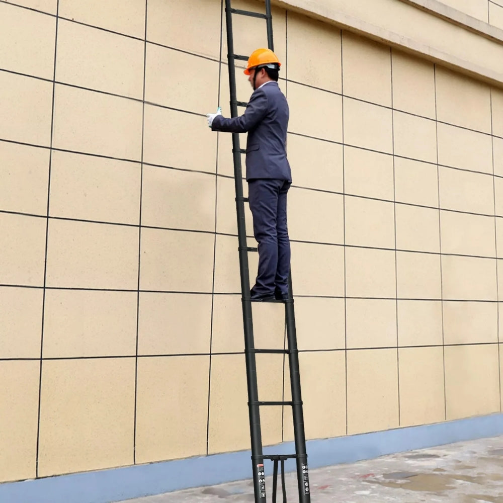 Heavy Duty Telescopic Roof Access Ladder | Stabilizer Hook, Durable & Safe for Roof Maintenance and Outdoor Projects