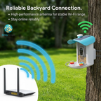BirdyScope™ Smart Bird Feeder with Camera No Monthly Fees | Solar Powered Hummingbird Feeder Live Bird Cam House - Wireless 2-in-1 Seed & Hummingbird Station