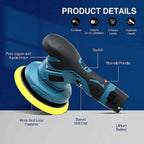 Cordless Car Buffer Polisher | 6-Speed Adjustable, Lightweight & Long Battery Life for Auto Detailing and Home Use