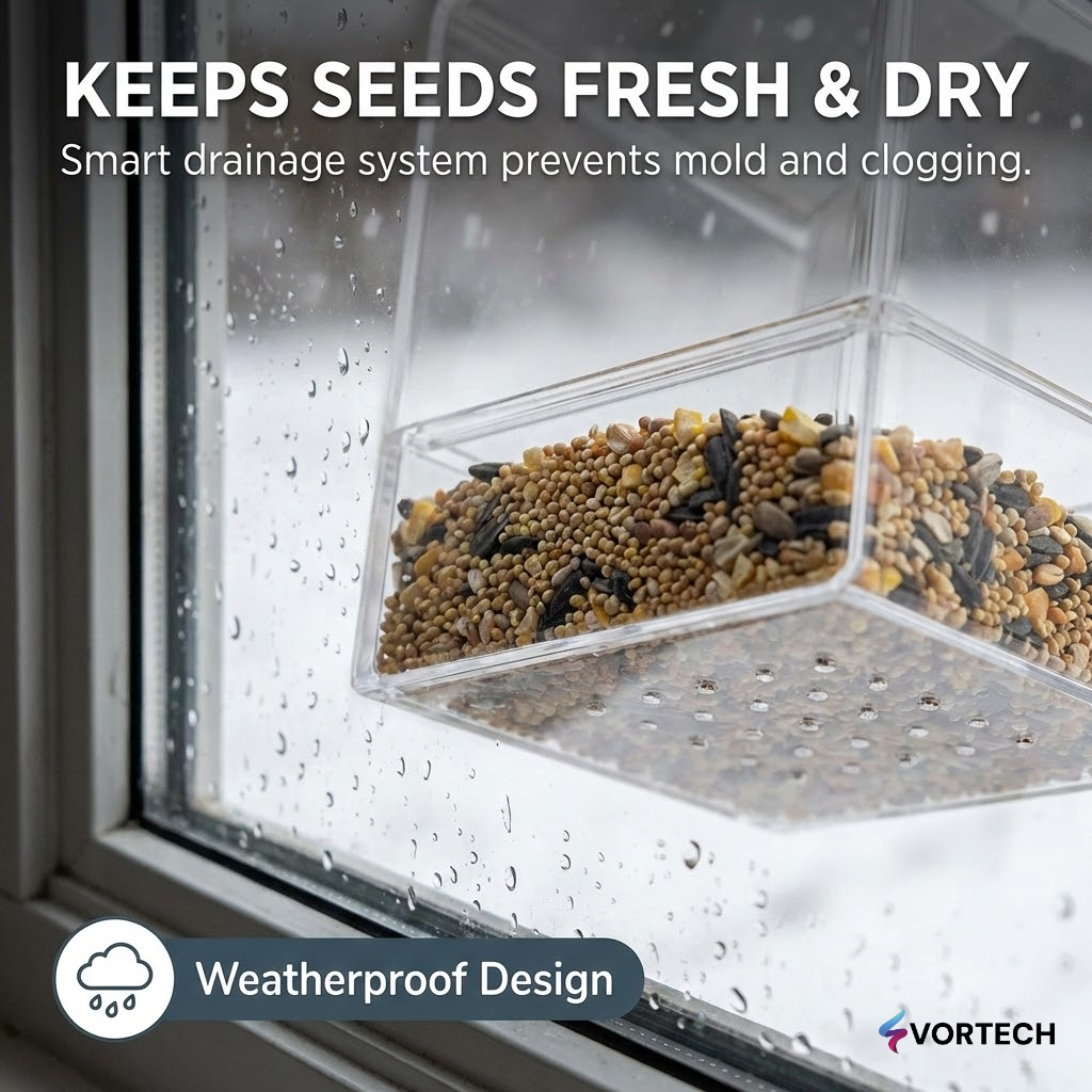 Window Bird Feeder with Camera | Strong Suction Cups Window Mounted Bird House for Outside Wild Birds - Best Window Bird Feeder for Cats and Bird Lovers