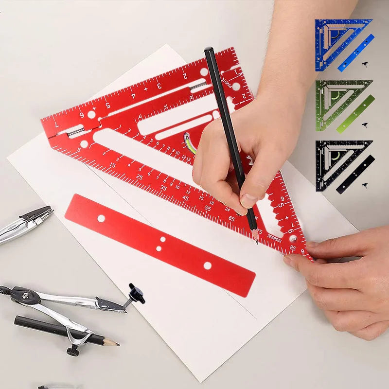 Innovative Rafter Square Tool | Durable Aerospace Aluminum, Smart Bubble Level & Fast Repetitive Markings for Carpenters and Metal Workers