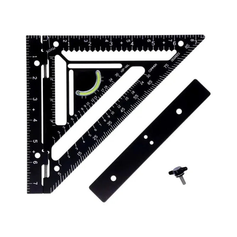 Innovative Rafter Square Tool | Durable Aerospace Aluminum, Smart Bubble Level & Fast Repetitive Markings for Carpenters and Metal Workers