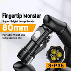 Mini Rechargeable Flashlight with 5 Modes | Super Bright 3-LED Design, Waterproof & Pocket-Sized for Emergency or Outdoor Use