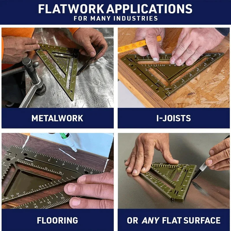 Innovative Rafter Square Tool | Durable Aerospace Aluminum, Smart Bubble Level & Fast Repetitive Markings for Carpenters and Metal Workers