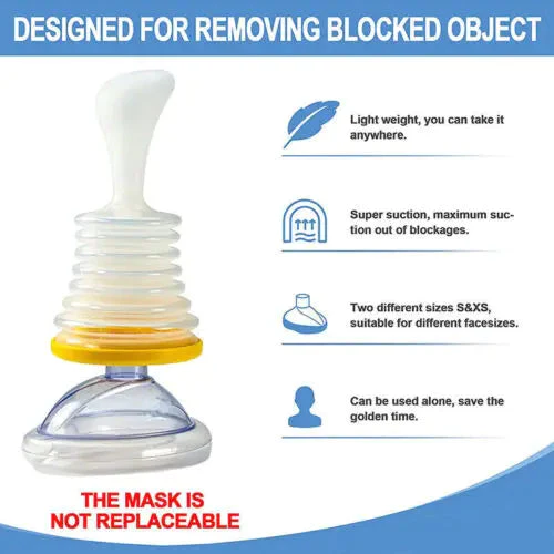 Anti-Choking Device for Adults and Children - Portable Emergency Choking Relief Tool with Carry Bag
