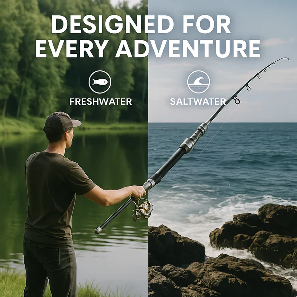 Carbon Fiber Telescopic Fishing Rod and Reel Combo - Lightweight Saltwater & Freshwater Fishing Gear for Anglers
