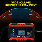 Smart Car Battery Charger | Pulse Repair, LCD Display & 12V Compatibility for Cars, Motorcycles, and RVs