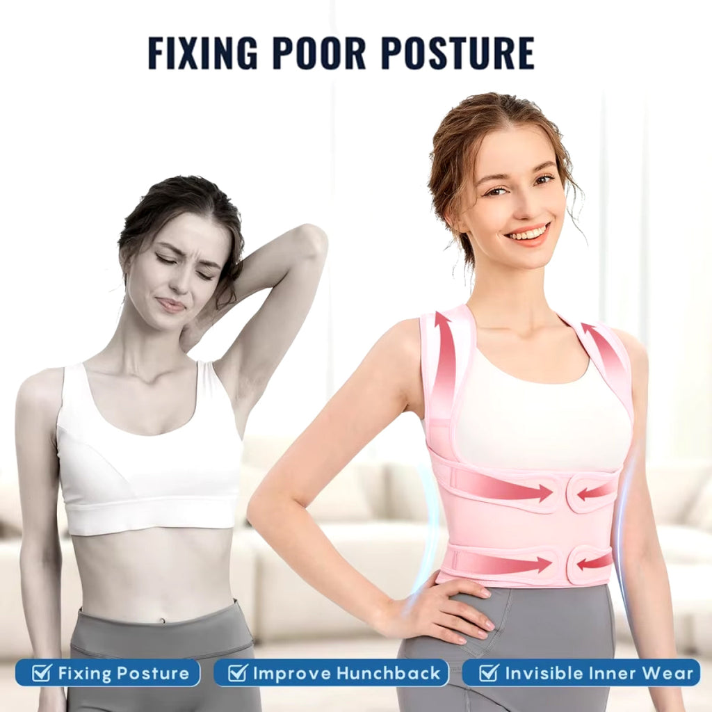 Posture Corrector Back Brace | Adjustable, Breathable Support for Pain Relief and Improved Posture for Men and Women