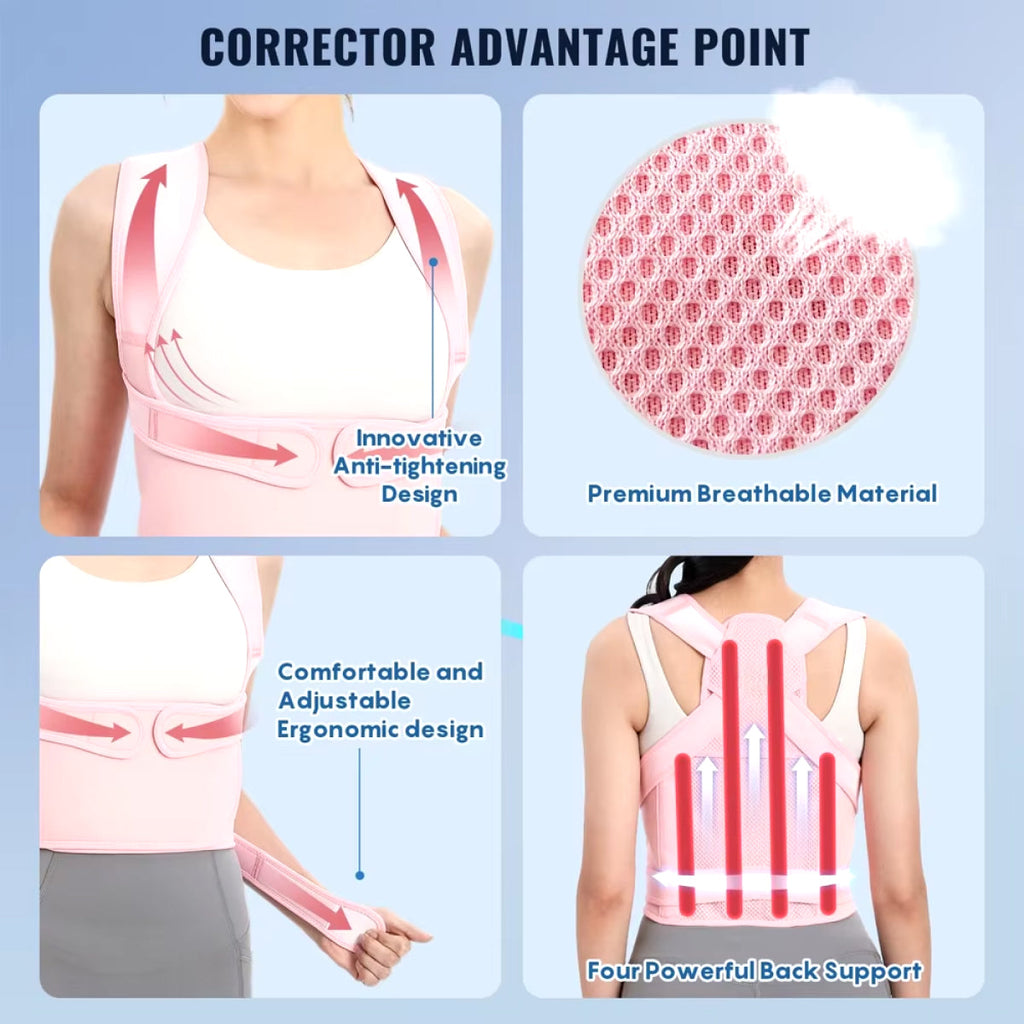 Posture Corrector Back Brace | Adjustable, Breathable Support for Pain Relief and Improved Posture for Men and Women