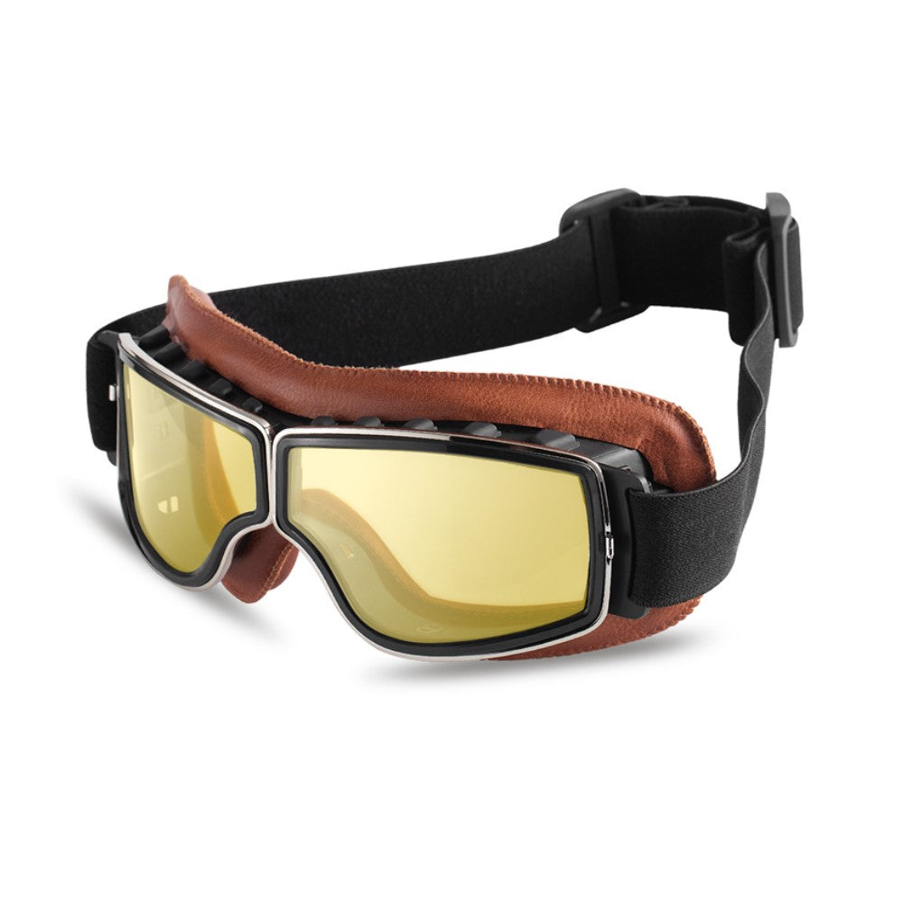 Vintage Motorcycle Leather Goggles | Windproof, Dust-Proof & Comfortable Fit for Outdoor Sports and Riding