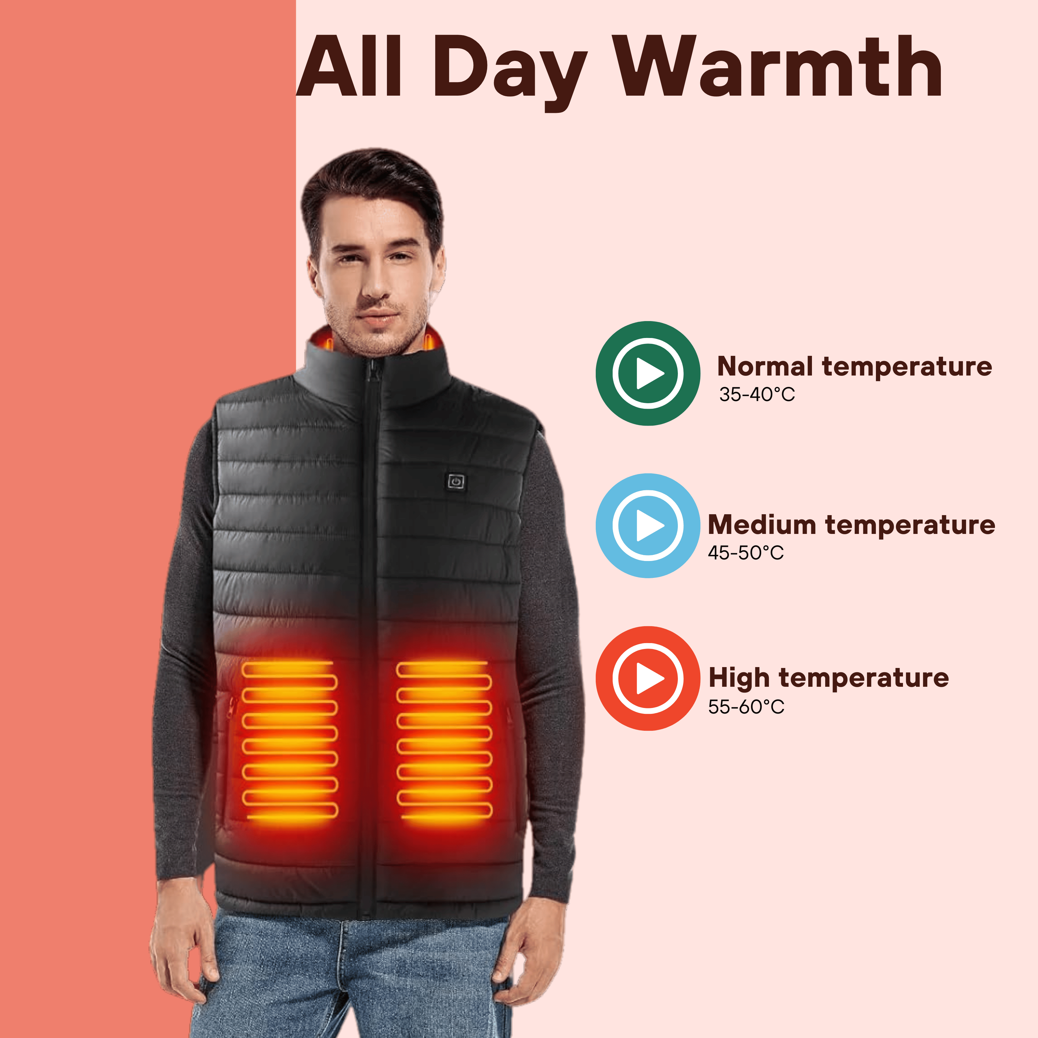 Heated Gilet | Lightweight, Water-Resistant & Adjustable Temperature for Outdoor Activities