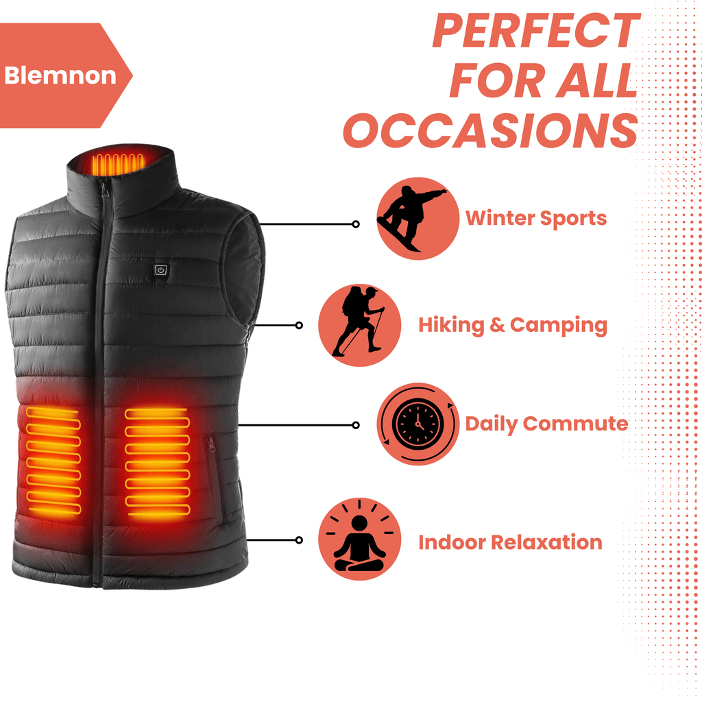 Heated Gilet | Lightweight, Water-Resistant & Adjustable Temperature for Outdoor Activities