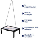 3x Page Magnifier with LED Light | Lightweight, Hands-Free & Ideal for Seniors and Low Vision Users
