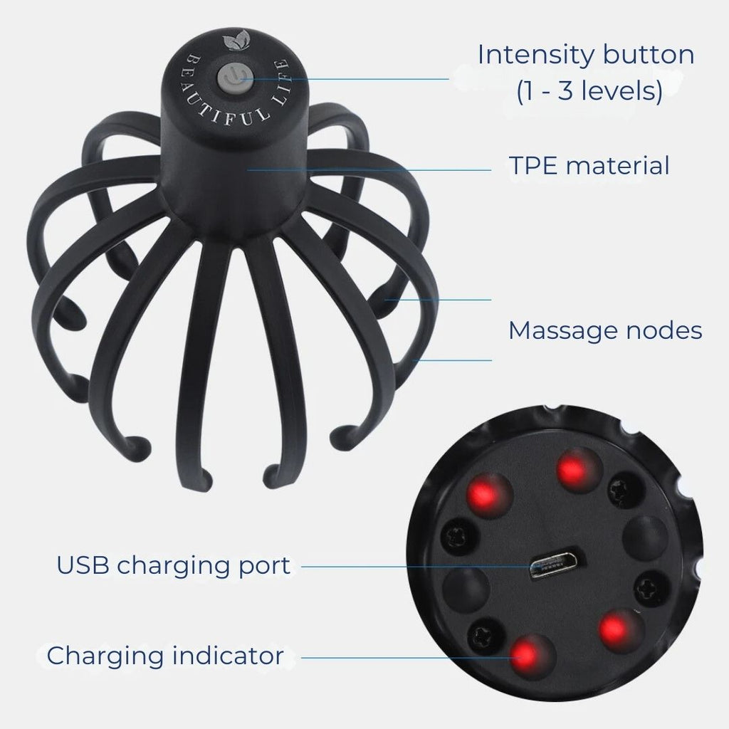 Smart Electric Head Massager | Multi-Directional Vibration for Stress Relief & Improved Sleep