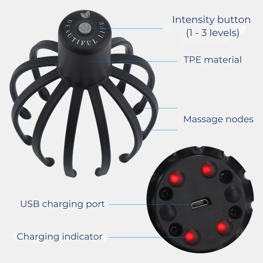 Smart Electric Head Massager | Multi-Directional Vibration for Stress Relief & Improved Sleep
