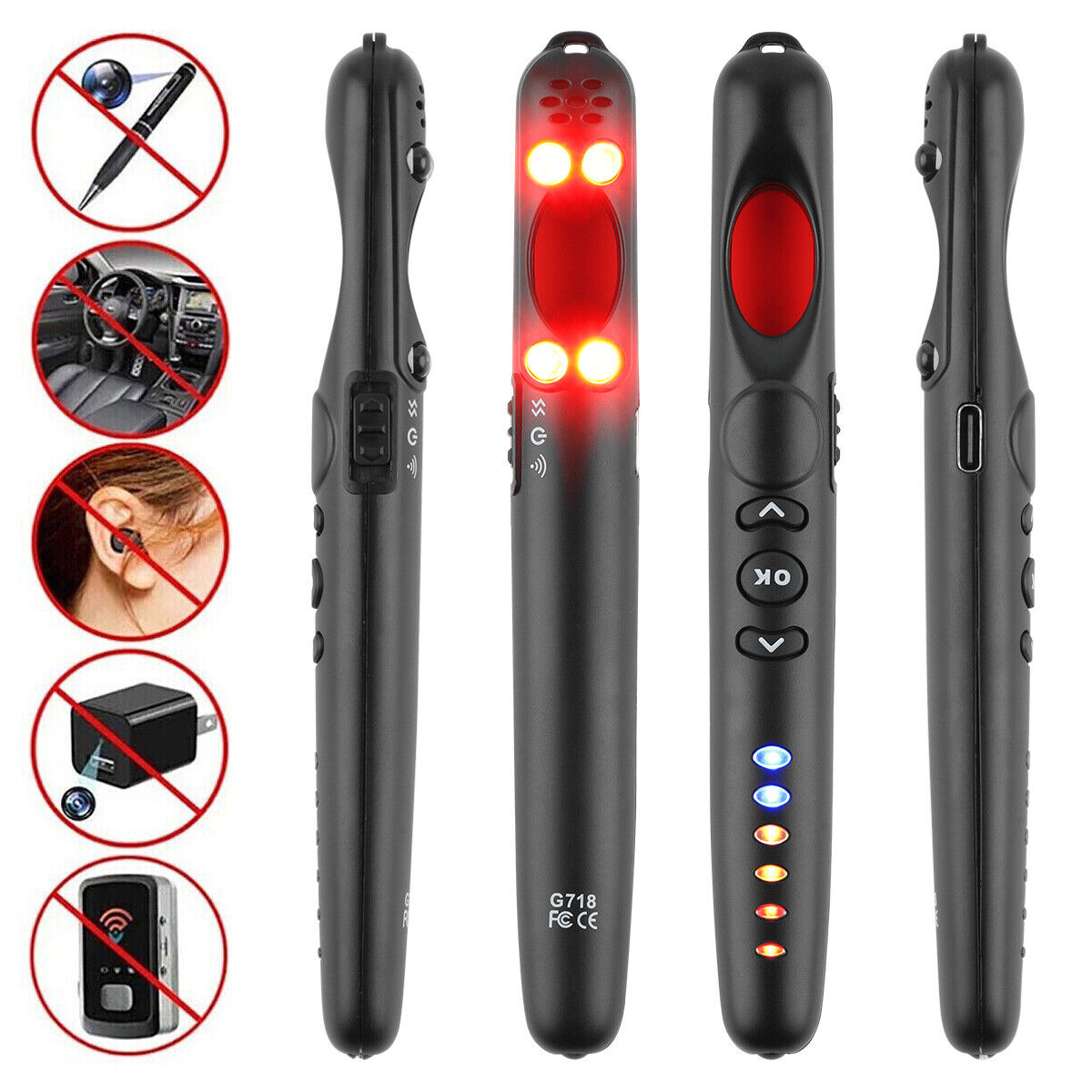 Hidden Camera Bug Detector & GPS Tracker for Hotels, Cars, and Personal Security