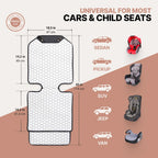 Car Seat Protector Mat | White Hexagonal Design for Parents, Ride-Share Drivers & Luggage Transport