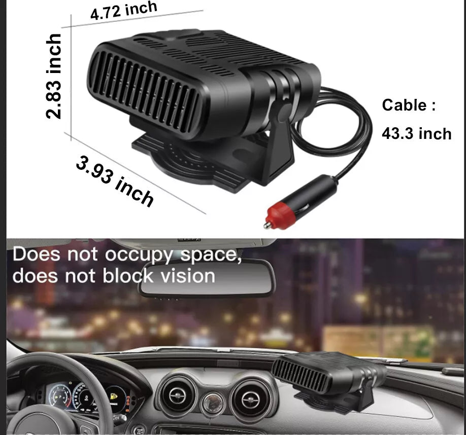 12V Car Heater & Defroster – Powerful Heating & Cooling System for Winter Car Comfort