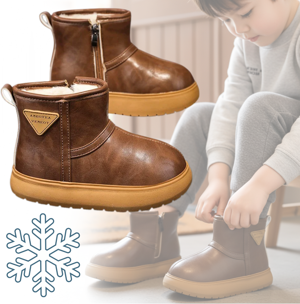 Kids’ Minimalist Waterproof Snow Boots | Ultra-Warm Thermal Plush Lining with Easy-Zip Closure and Anti-Slip EVA Sole