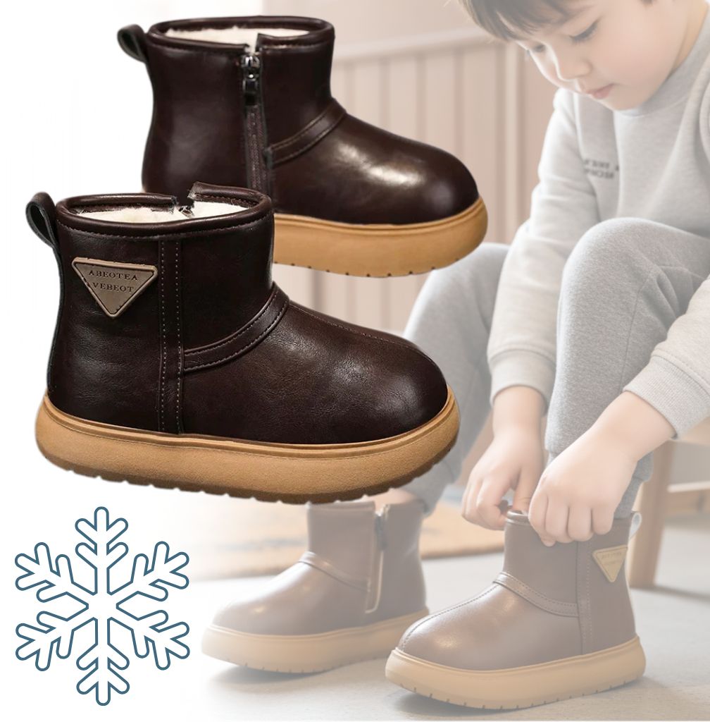 Kids’ Minimalist Waterproof Snow Boots | Ultra-Warm Thermal Plush Lining with Easy-Zip Closure and Anti-Slip EVA Sole