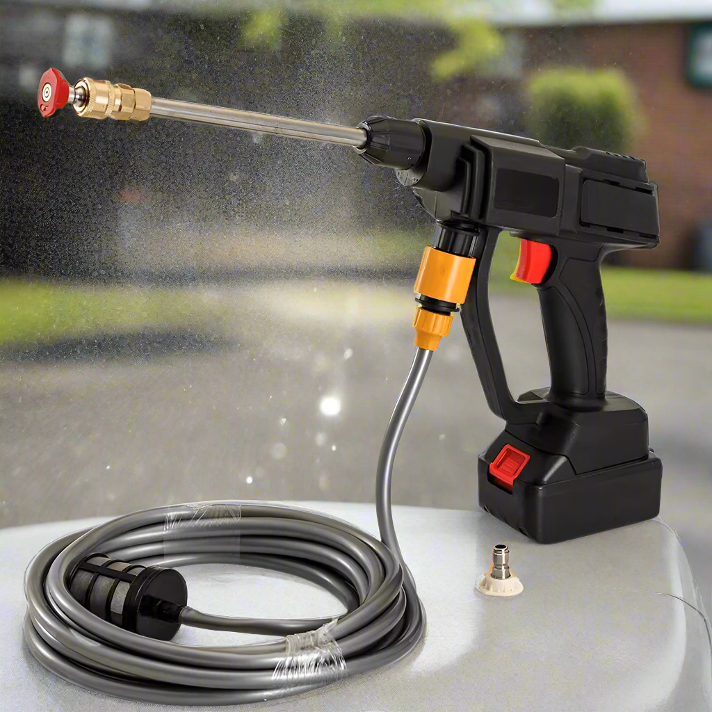 High-Pressure Cordless Washer with 2 Rechargeable Batteries for Outdoor Cleaning and Car Wash