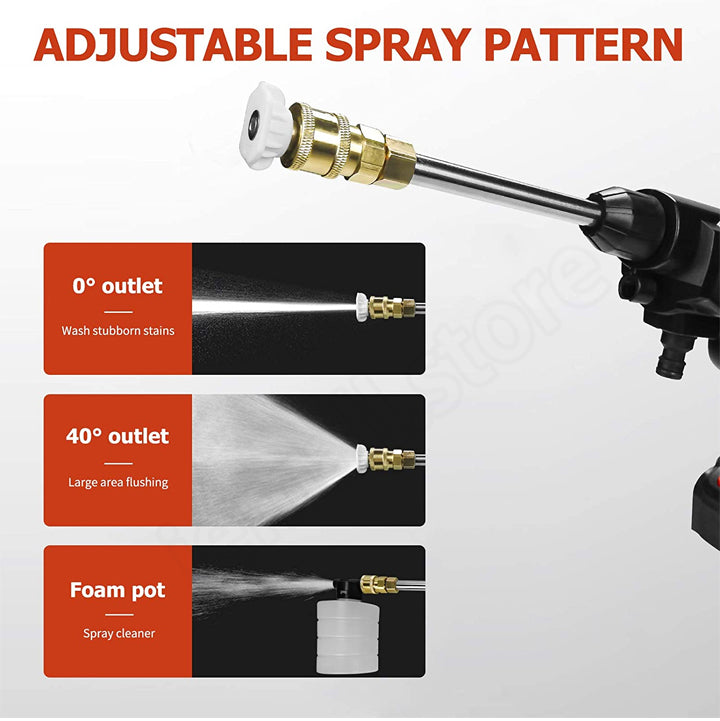 High-Pressure Cordless Washer with 2 Rechargeable Batteries for Outdoor Cleaning and Car Wash