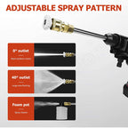 High-Pressure Cordless Washer with 2 Rechargeable Batteries for Outdoor Cleaning and Car Wash