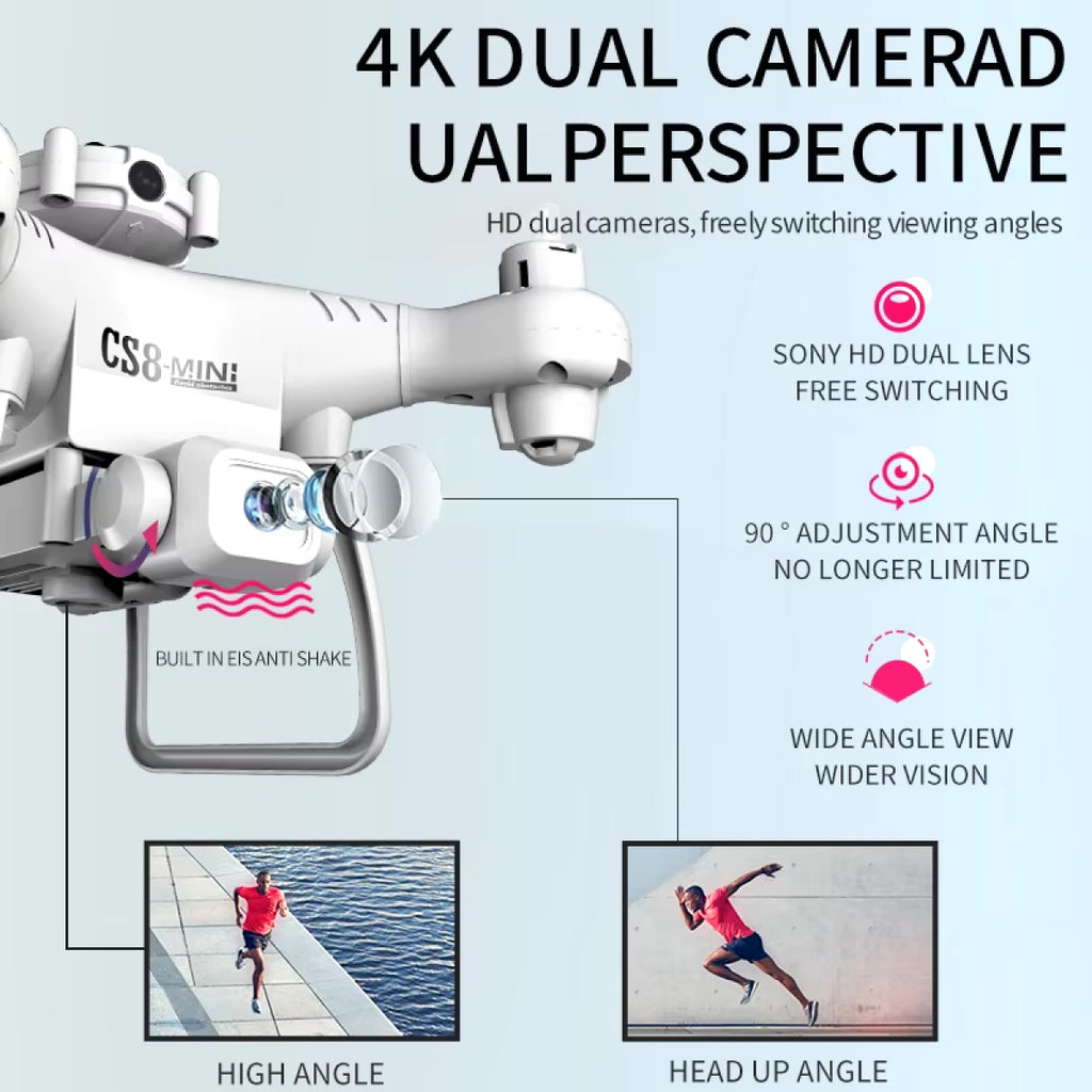 GPS Drone with 4K Dual Camera - Obstacle Avoidance - Perfect for Winter Sports Filming: Capture Snowboarding & Skiing in Stunning Detail