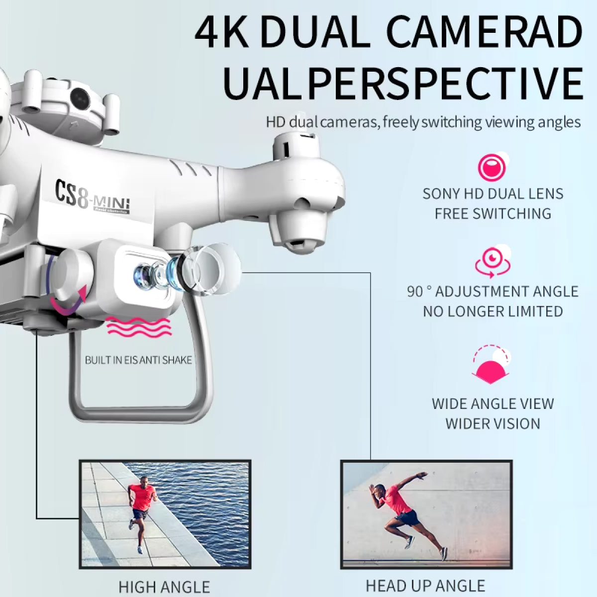 GPS Drone with 4K Dual Camera - Obstacle Avoidance - Perfect for Winter Sports Filming: Capture Snowboarding & Skiing in Stunning Detail