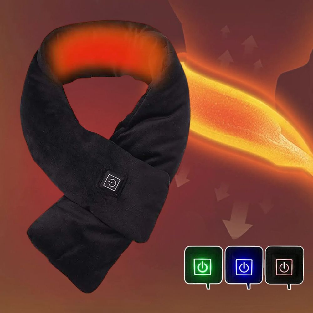 Heated Faux Fur Scarf | Rechargeable USB Neck Warmer for Winter Commutes & Outdoor Activities