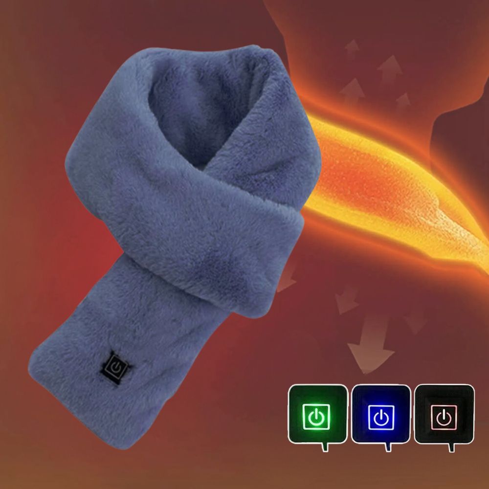 Heated Faux Fur Scarf | Rechargeable USB Neck Warmer for Winter Commutes & Outdoor Activities