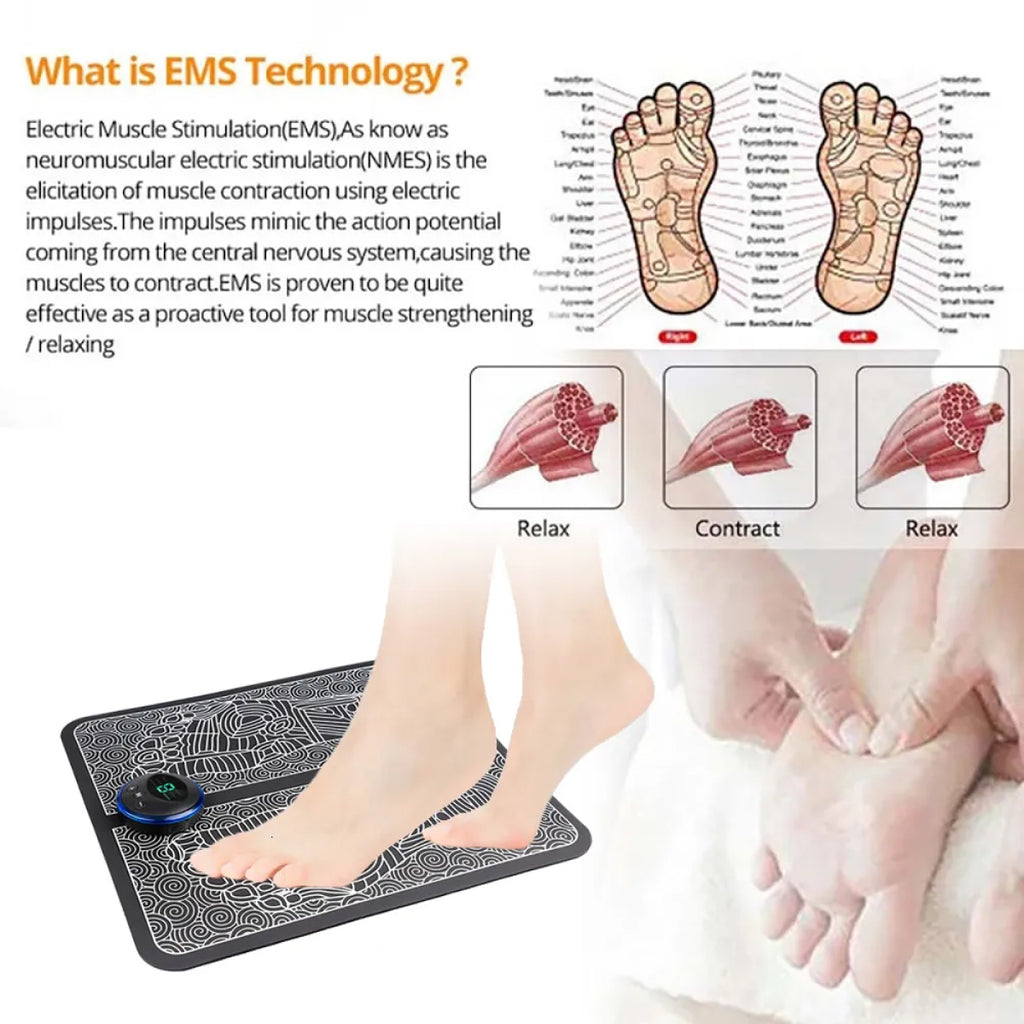 EMS Foot Massager - TENS Machine for Foot Pain Relief - Home Recovery Technology