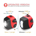 Portable Emergency Solar Radio with Hand Crank, NOAA Weather Alerts, LED Flashlight & 1000mAh Power Bank for Outdoor Survival & Camping