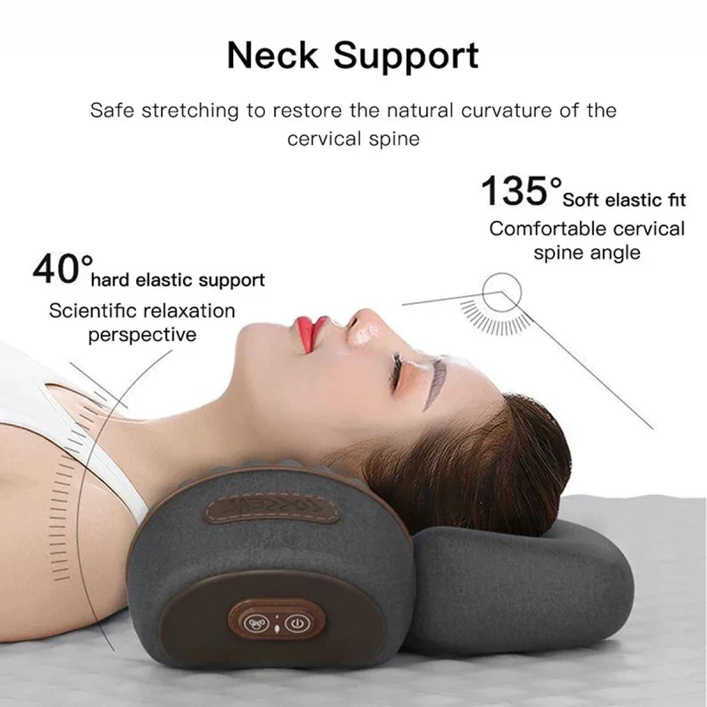 Ergonomic Neck & Back Pillow - Heated Cervical Support with Compression for Relaxing Sleep and Neck Pain Relief