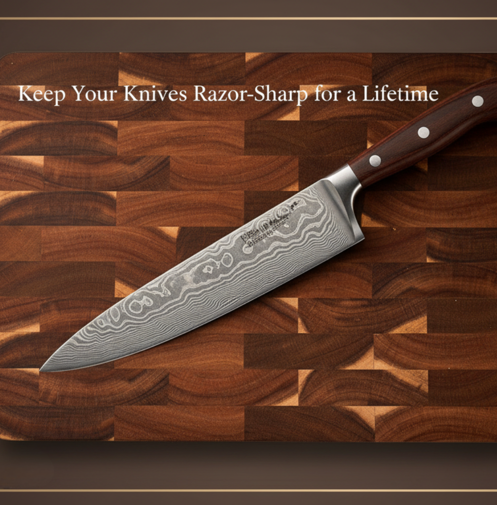 Professional End Grain Acacia Chopping Block | Self-Healing Heavy-Duty Butcher Block with Knife-Friendly Surface and Side Handles