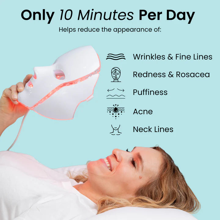 Red Light Therapy Mask for Face & Neck | 7-Color Skin Rejuvenation