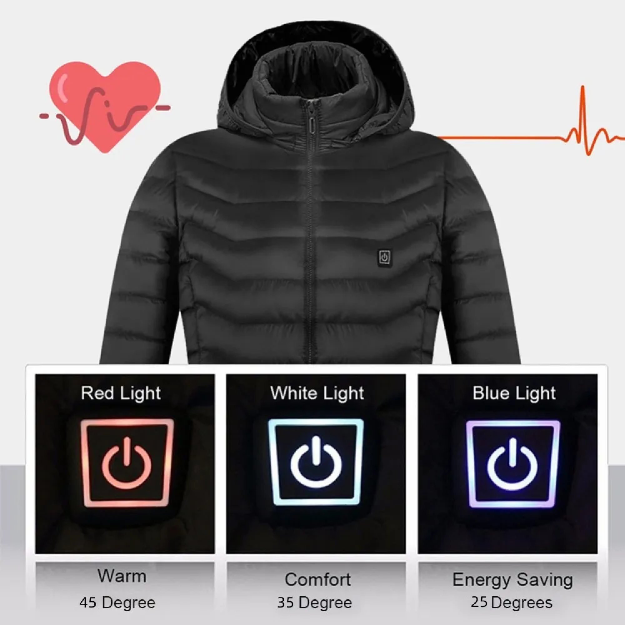 Heated Electric Jacket | Lightweight, Waterproof & Battery-Powered for Men and Women in Cold Weather Activities