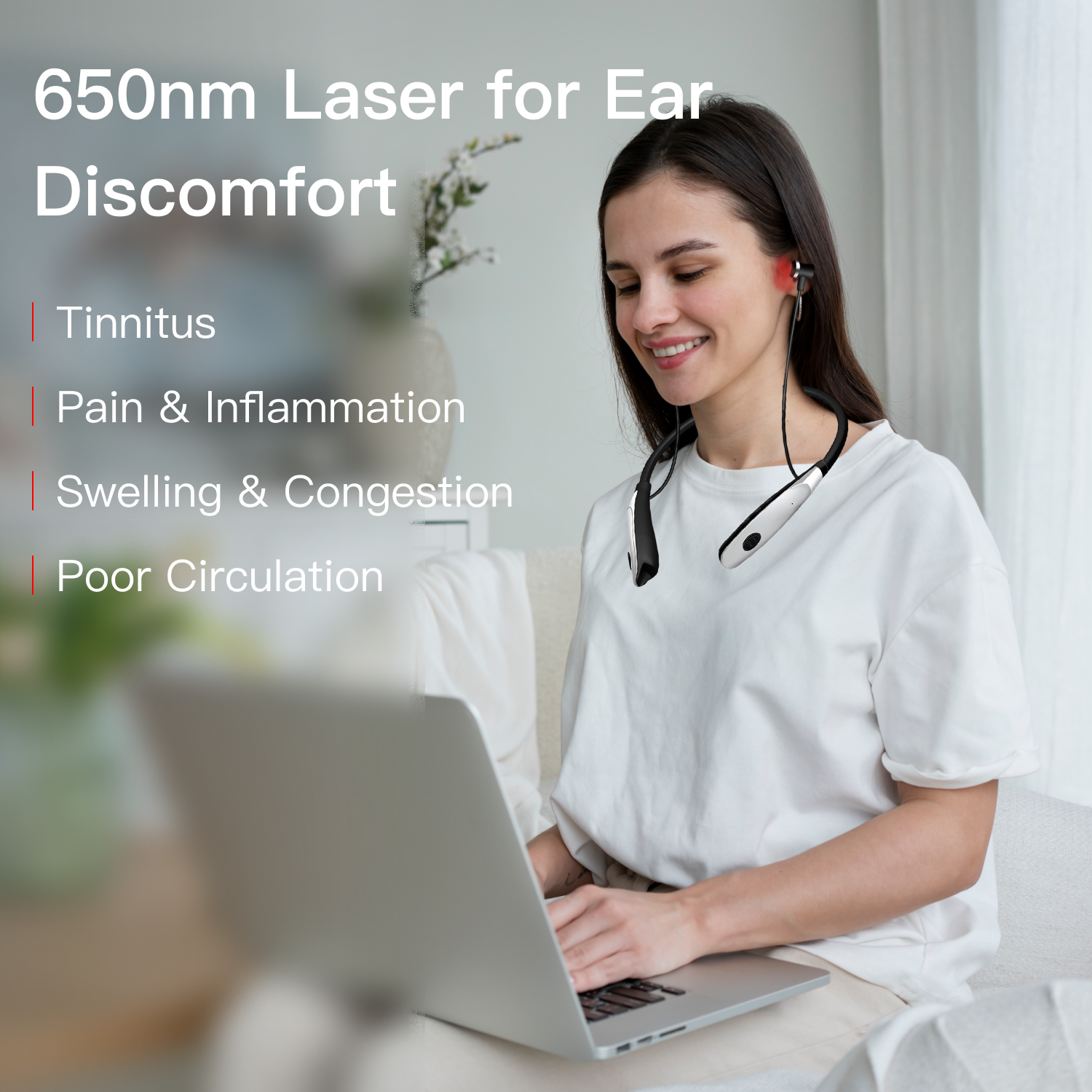 2 in 1 Laser Device for Ear & Nose | Non-Invasive, Portable & Ideal for Pain Relief and Sinus Congestion