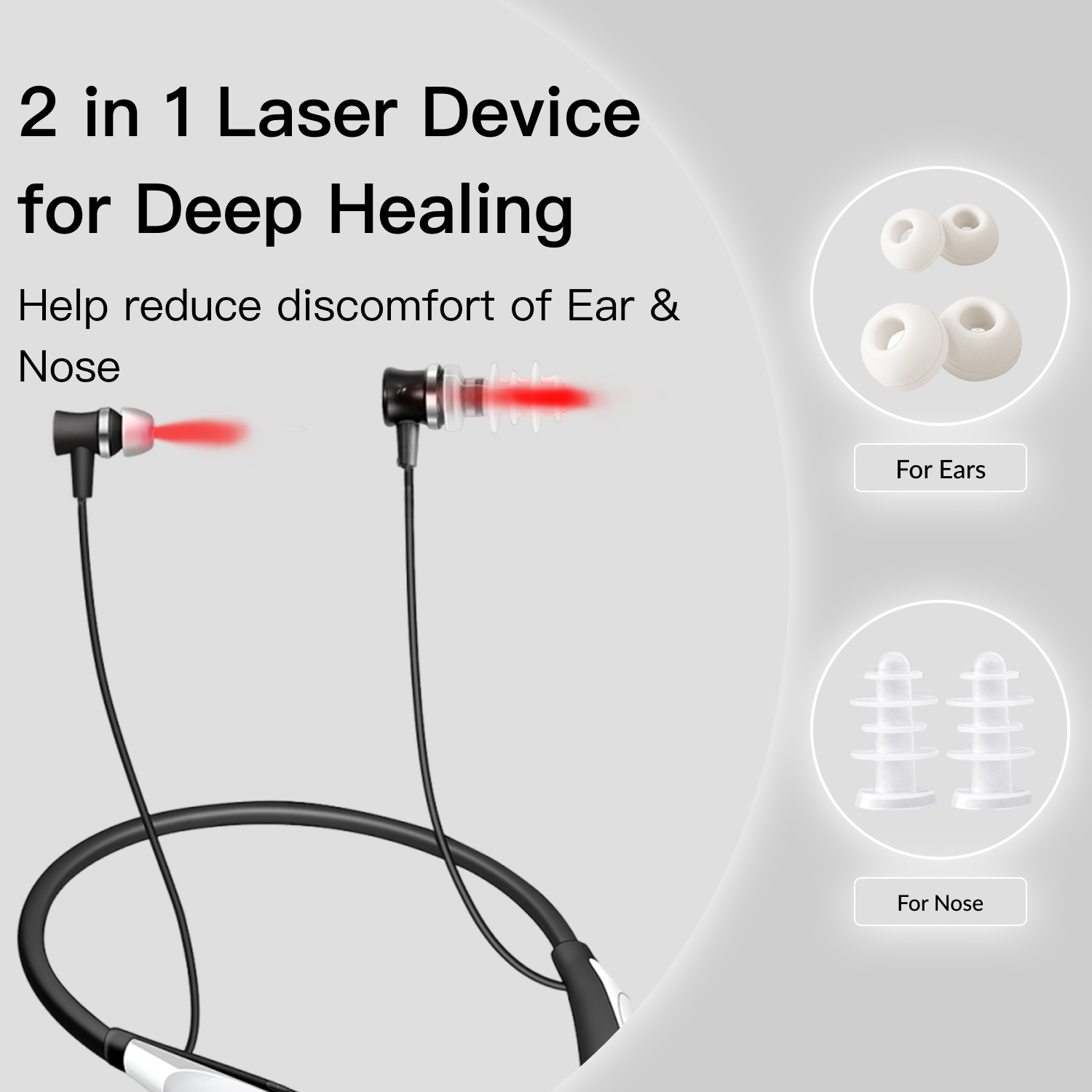 2 in 1 Laser Device for Ear & Nose | Non-Invasive, Portable & Ideal for Pain Relief and Sinus Congestion