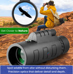 High Power 12X50 Monocular | Waterproof, Lightweight with Smartphone Holder for Camping, Hiking & Wildlife Observation