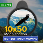 High Power 12X50 Monocular | Waterproof, Lightweight with Smartphone Holder for Camping, Hiking & Wildlife Observation
