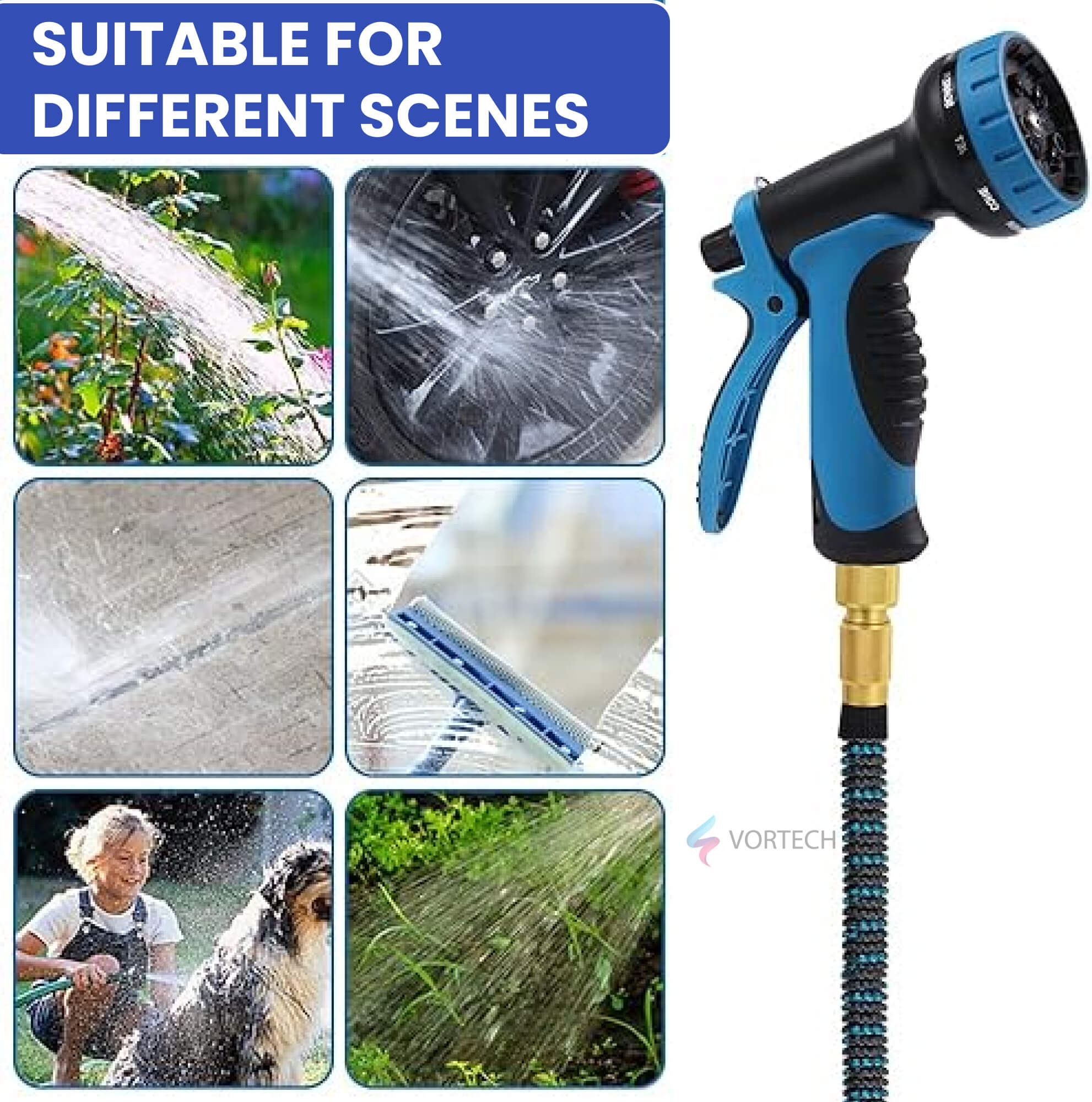 Expandable Garden Hose | Lightweight, Durable & Versatile for Watering, Car Washing, and Outdoor Cleaning