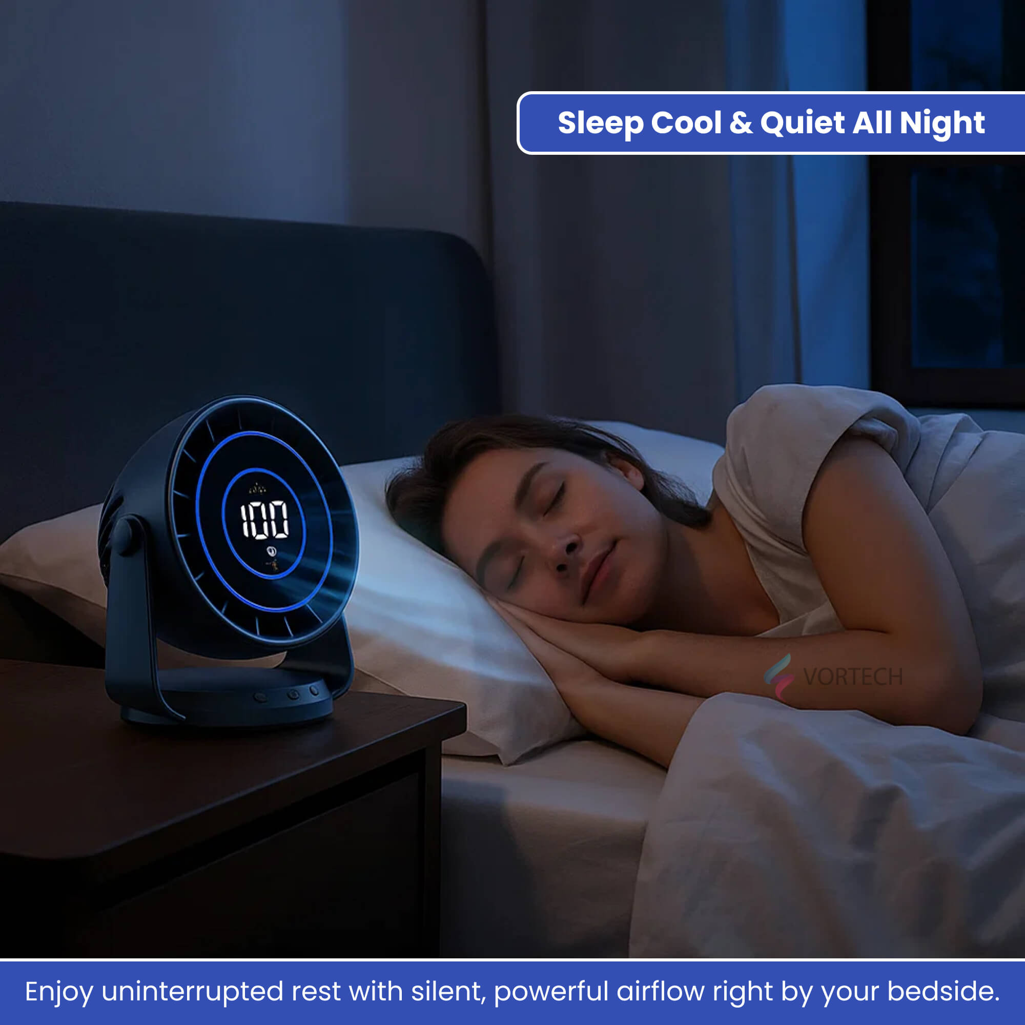 Turbo Cool Portable Air Conditioner | Whisper-Quiet, Adjustable Breeze & Compact Design for Home, Office & Car Use
