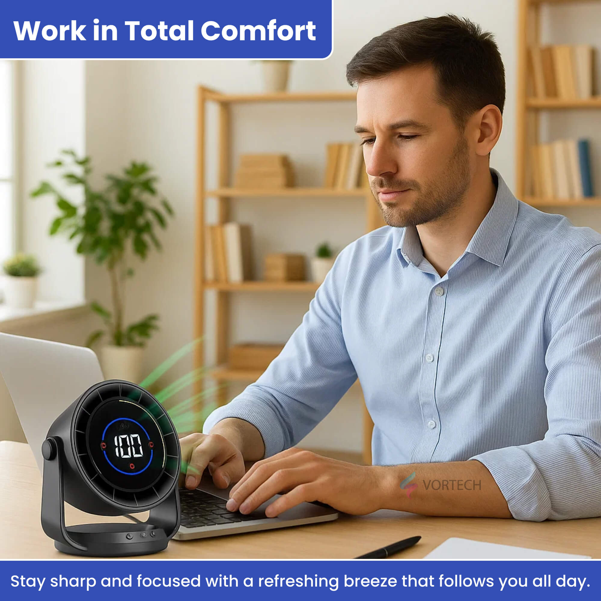 Turbo Cool Portable Air Conditioner | Whisper-Quiet, Adjustable Breeze & Compact Design for Home, Office & Car Use