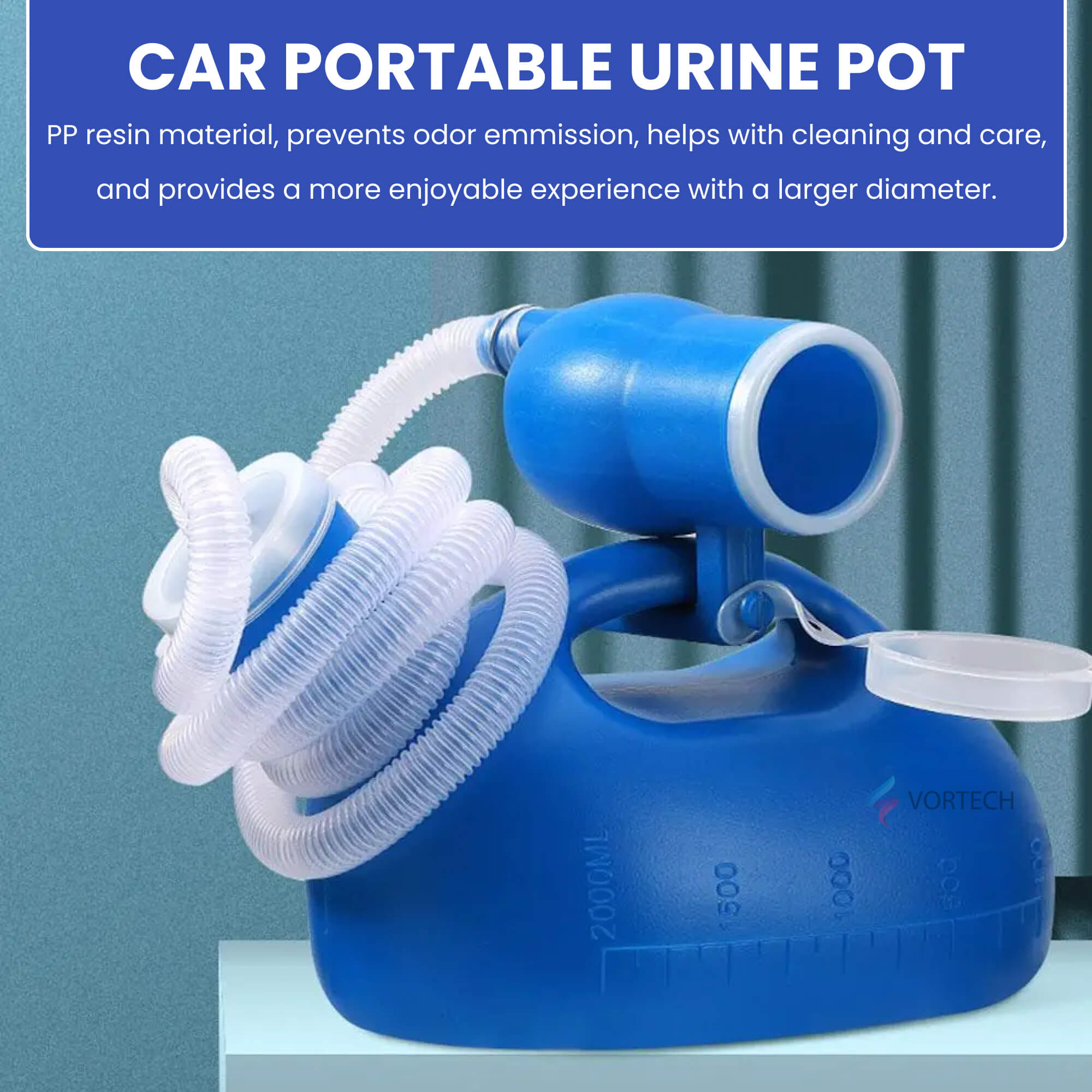 Portable Urine Travel Container | 2000ML Leak-Proof Design for Men & Women, Ideal for Camping, Hospitals, and Road Trips