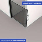 Retractable Dog & Baby Safety Gate | No-Drill Installation, Durable Mesh & Ideal for Doorways and Stairs