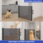 Retractable Dog & Baby Safety Gate | No-Drill Installation, Durable Mesh & Ideal for Doorways and Stairs