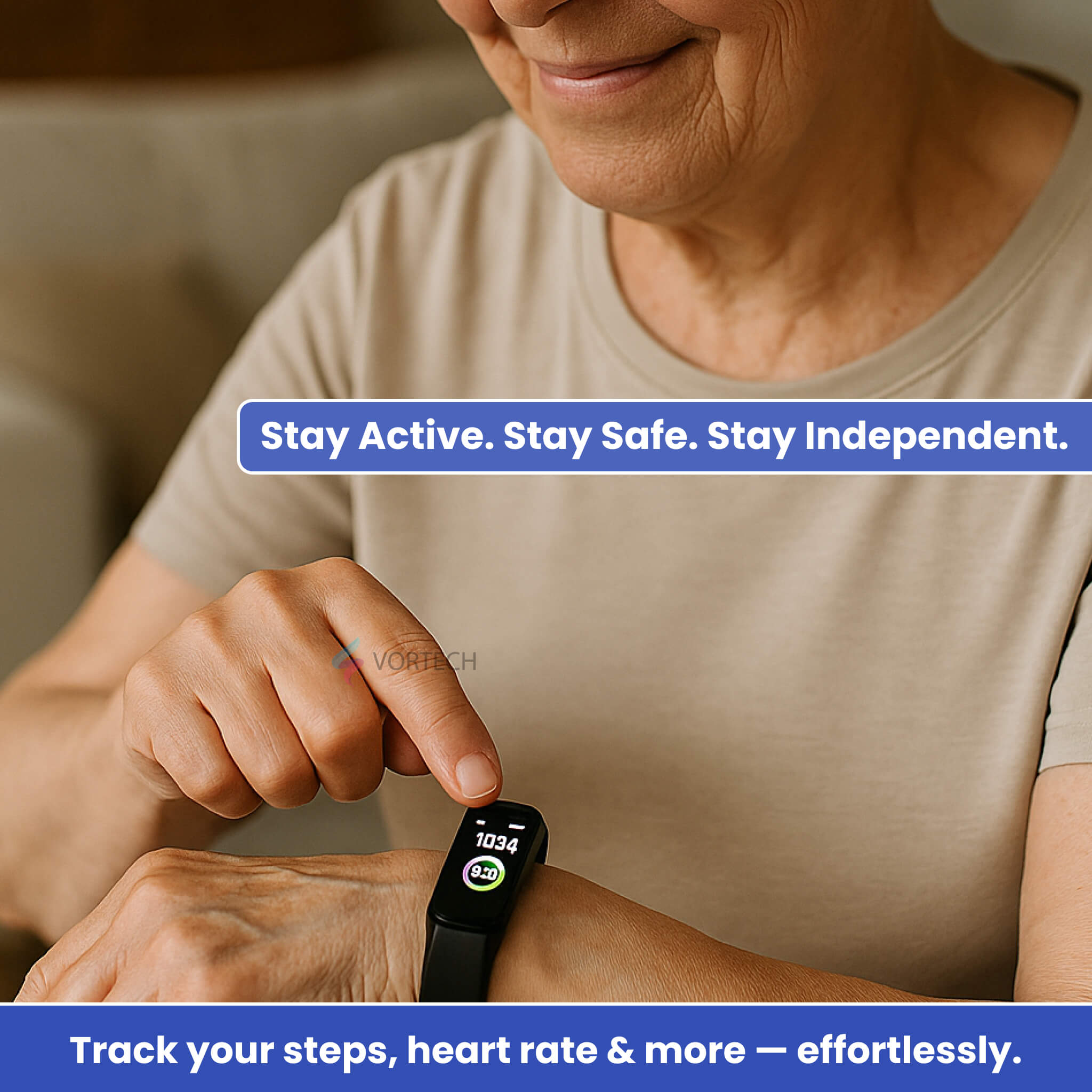 Kore Smartwatch | Heart Rate Monitoring, IP67 Waterproof & Ideal for Seniors' Health Tracking