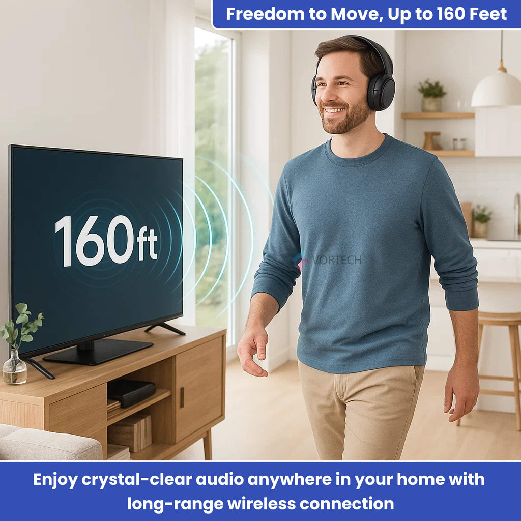 Wireless TV Headphones | Noise-Cancelling, Comfortable Fit & Ideal for Home Entertainment