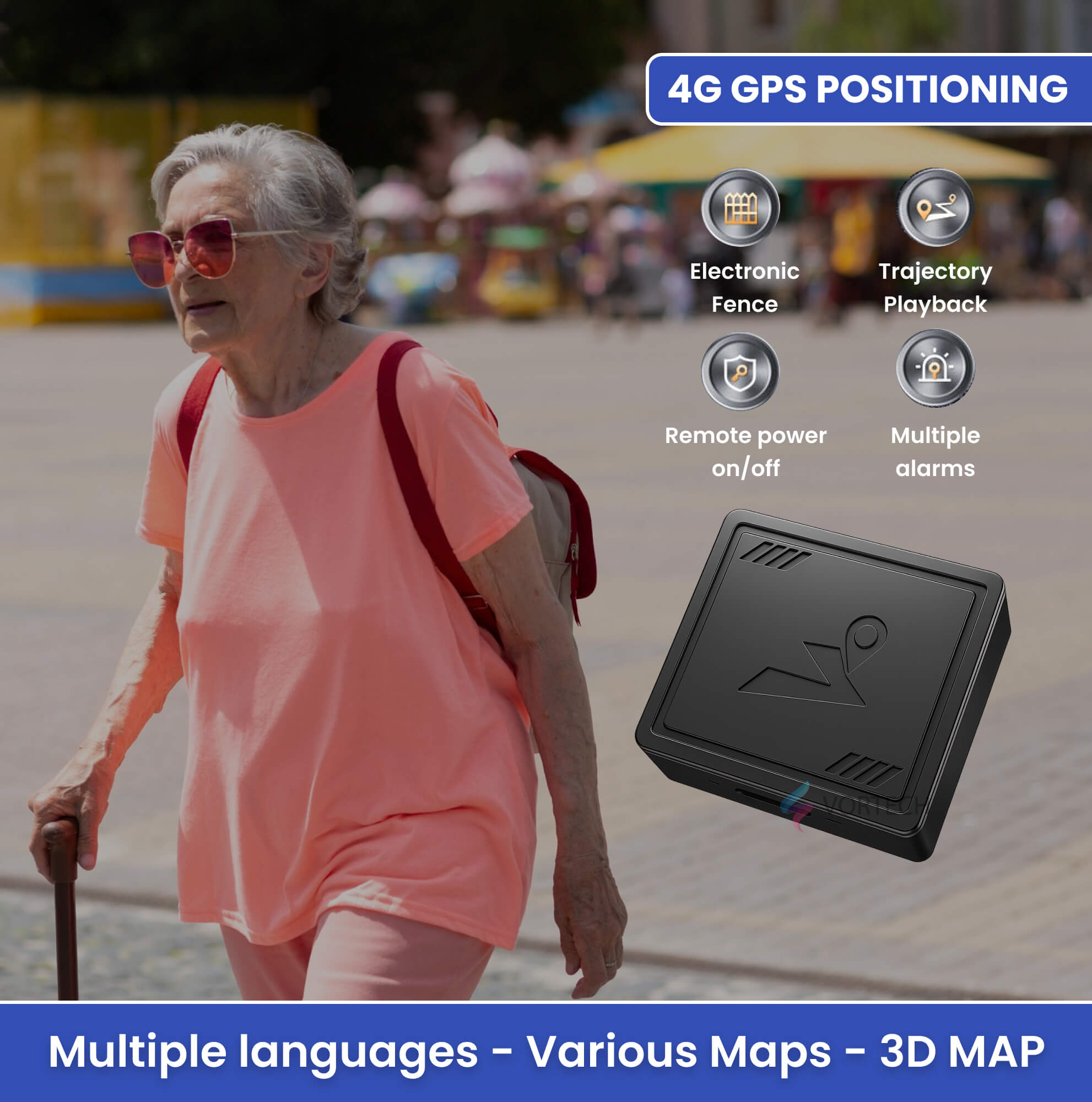 4G GPS Tracker for Seniors with Safe Zone Alerts | Real-Time Location for Dementia & Alzheimer’s Care – No Subscription Required